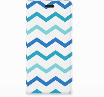 B2Ctelecom Nokia 3.1 (2018) Uniek Standcase Hoesje Zigzag Blauw