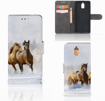 B2Ctelecom Nokia 3.1 (2018) Wallet Book Case Hoesje Paarden