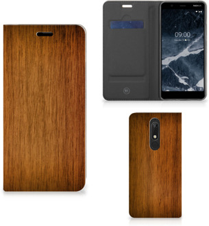 B2Ctelecom Nokia 5.1 (2018) Book Wallet Case Donker Hout