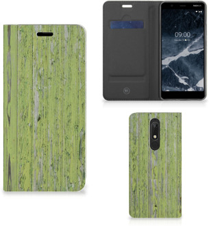 B2Ctelecom Nokia 5.1 (2018) Book Wallet Case Green Wood