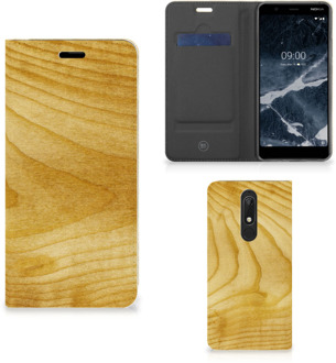 B2Ctelecom Nokia 5.1 (2018) Book Wallet Case Licht Hout