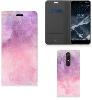 B2Ctelecom Nokia 5.1 (2018) Bookcase Pink Purple Paint