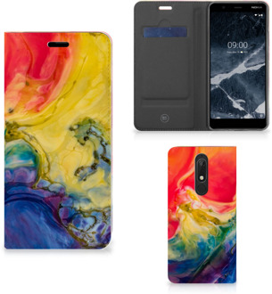 B2Ctelecom Nokia 5.1 (2018) Bookcase Watercolor Dark