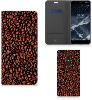 B2Ctelecom Nokia 5.1 (2018) Flip Style Cover Koffiebonen