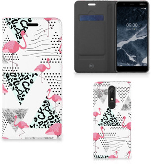 B2Ctelecom Nokia 5.1 (2018) Hoesje maken Flamingo Triangle