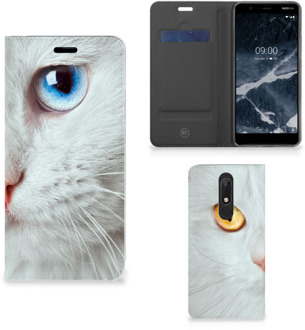 B2Ctelecom Nokia 5.1 (2018) Hoesje maken Witte Kat