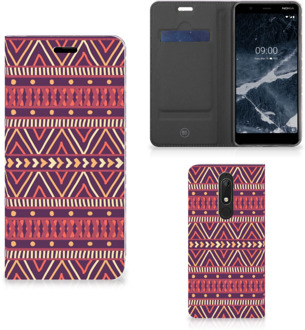 B2Ctelecom Nokia 5.1 (2018) Hoesje met Magneet Aztec Purple