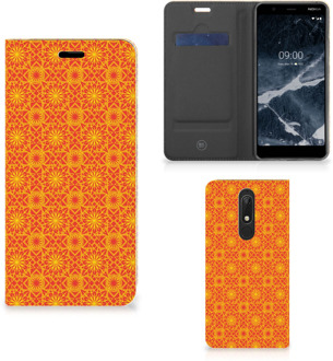 B2Ctelecom Nokia 5.1 (2018) Hoesje met Magneet Batik Orange