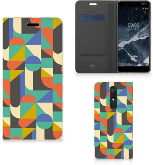 B2Ctelecom Nokia 5.1 (2018) Hoesje met Magneet Funky Retro