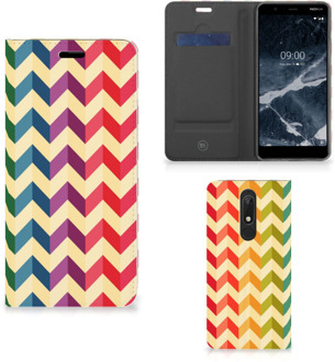 B2Ctelecom Nokia 5.1 (2018) Hoesje met Magneet Zigzag Color