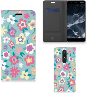 B2Ctelecom Nokia 5.1 (2018) Smart Cover Flower Power