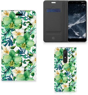 B2Ctelecom Nokia 5.1 (2018) Smart Cover Orchidee Groen