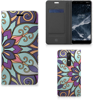 B2Ctelecom Nokia 5.1 (2018) Smart Cover Purple Flower