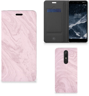 B2Ctelecom Nokia 5.1 (2018) Standcase Marble Roze