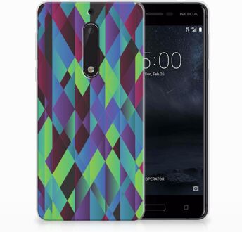 B2Ctelecom Nokia 5 TPU Hoesje Design Abstract Green Blue