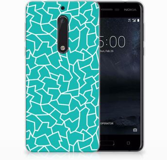 B2Ctelecom Nokia 5 TPU Hoesje Design Cracks Blue