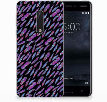 B2Ctelecom Nokia 5 TPU Hoesje Design Feathers Color