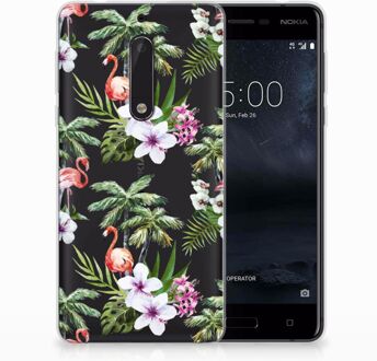 B2Ctelecom Nokia 5 TPU Hoesje Design Flamingo Palms