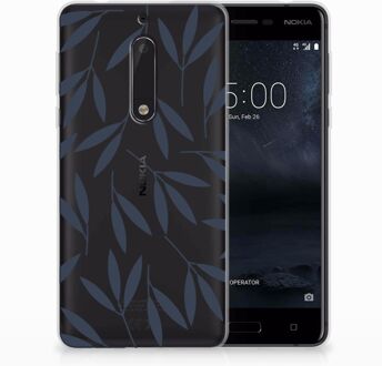 B2Ctelecom Nokia 5 TPU Hoesje Design Leaves Blue