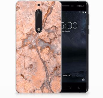 B2Ctelecom Nokia 5 TPU Hoesje Design Marmer Oranje