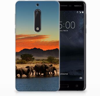 B2Ctelecom Nokia 5 TPU Hoesje Design Olifanten