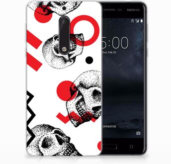 B2Ctelecom Nokia 5 TPU Hoesje Design Skull Red