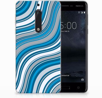 B2Ctelecom Nokia 5 TPU Hoesje Design Waves Blue