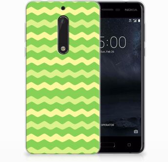 B2Ctelecom Nokia 5 TPU Hoesje Design Waves Green