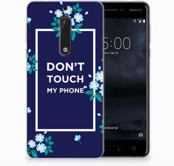 B2Ctelecom Nokia 5 TPU Hoesje Flowers Blue DTMP