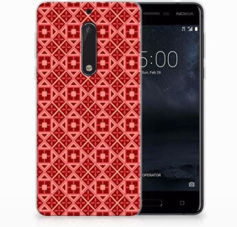 B2Ctelecom Nokia 5 Uniek TPU Hoesje Batik Red