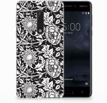 B2Ctelecom Nokia 5 Uniek TPU Hoesje Black Flowers