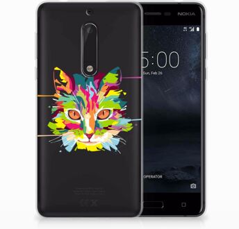 B2Ctelecom Nokia 5 Uniek TPU Hoesje Cat Color