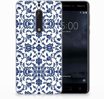 B2Ctelecom Nokia 5 Uniek TPU Hoesje Flower Blue