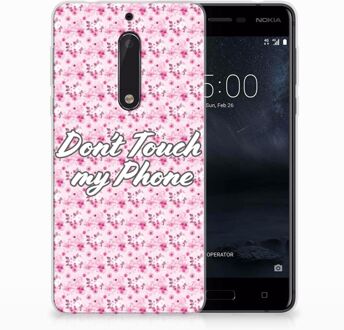 B2Ctelecom Nokia 5 Uniek TPU Hoesje Flowers Pink DTMP