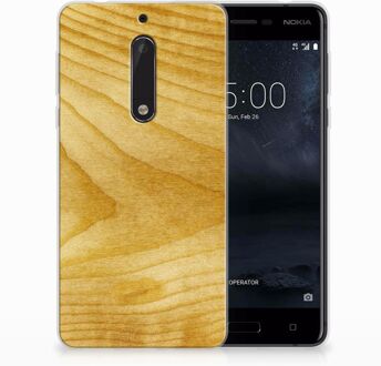 B2Ctelecom Nokia 5 Uniek TPU Hoesje Licht Hout