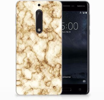 B2Ctelecom Nokia 5 Uniek TPU Hoesje Marmer Goud