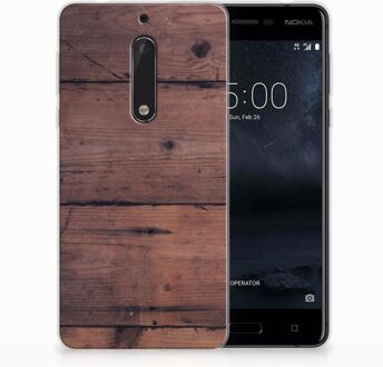 B2Ctelecom Nokia 5 Uniek TPU Hoesje Old Wood