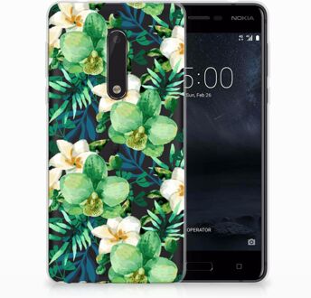 B2Ctelecom Nokia 5 Uniek TPU Hoesje Orchidee Groen