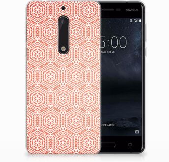 B2Ctelecom Nokia 5 Uniek TPU Hoesje Pattern Orange