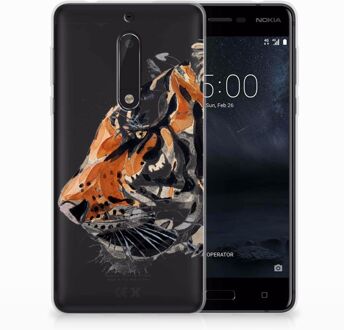 B2Ctelecom Nokia 5 Uniek TPU Hoesje Watercolor Tiger