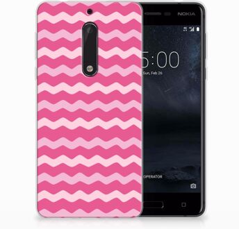 B2Ctelecom Nokia 5 Uniek TPU Hoesje Waves Pink