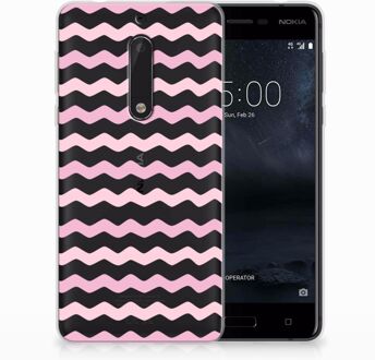 B2Ctelecom Nokia 5 Uniek TPU Hoesje Waves Roze