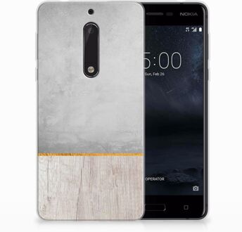 B2Ctelecom Nokia 5 Uniek TPU Hoesje Wood Concrete