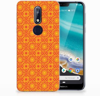 B2Ctelecom Nokia 7.1 TPU Hoesje Design Batik Orange