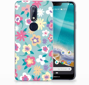 B2Ctelecom Nokia 7.1 TPU Hoesje Design Flower Power