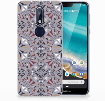 B2Ctelecom Nokia 7.1 TPU Hoesje Design Flower Tiles