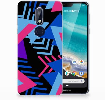 B2Ctelecom Nokia 7.1 TPU Hoesje Design Funky Triangle