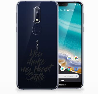 B2Ctelecom Nokia 7.1 TPU Hoesje Design Heart Smile