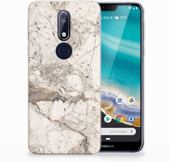 B2Ctelecom Nokia 7.1 TPU Hoesje Design Marmer Beige