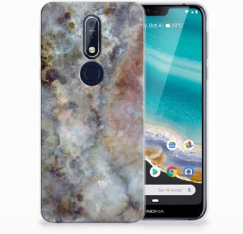 B2Ctelecom Nokia 7.1 TPU Hoesje Design Marmer Grijs